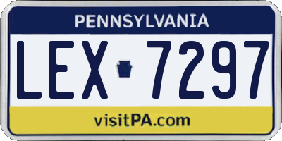 PA license plate LEX7297