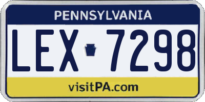 PA license plate LEX7298