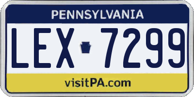 PA license plate LEX7299