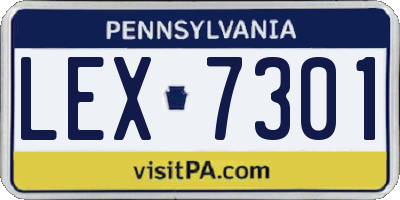 PA license plate LEX7301