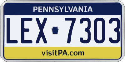 PA license plate LEX7303