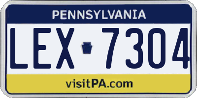 PA license plate LEX7304