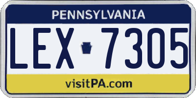 PA license plate LEX7305