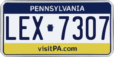 PA license plate LEX7307