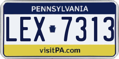 PA license plate LEX7313