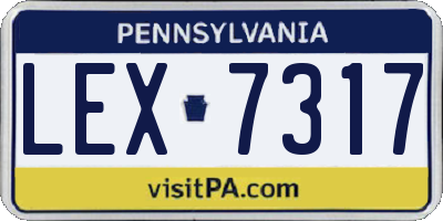PA license plate LEX7317