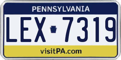 PA license plate LEX7319