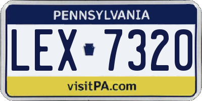 PA license plate LEX7320