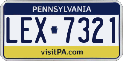 PA license plate LEX7321