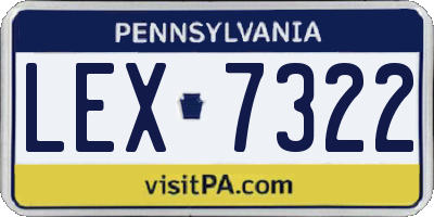 PA license plate LEX7322