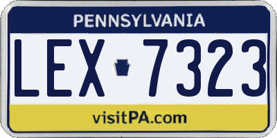 PA license plate LEX7323