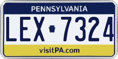 PA license plate LEX7324