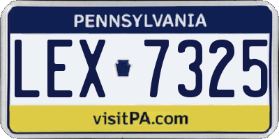 PA license plate LEX7325