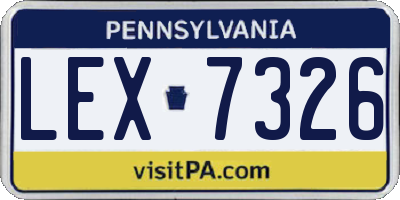 PA license plate LEX7326