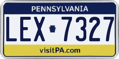 PA license plate LEX7327