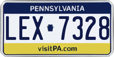 PA license plate LEX7328
