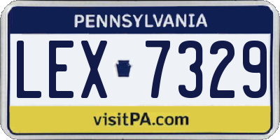 PA license plate LEX7329