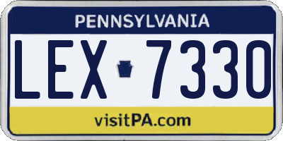 PA license plate LEX7330