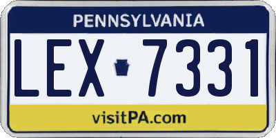 PA license plate LEX7331