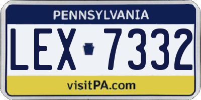 PA license plate LEX7332