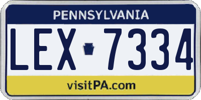 PA license plate LEX7334