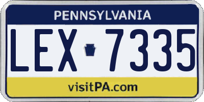 PA license plate LEX7335