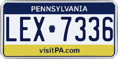 PA license plate LEX7336
