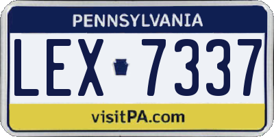 PA license plate LEX7337