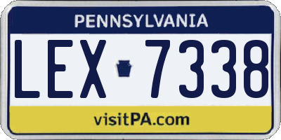 PA license plate LEX7338