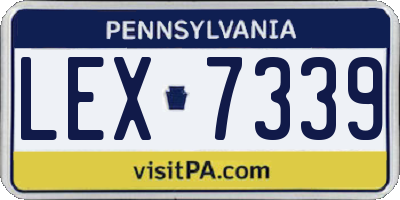 PA license plate LEX7339