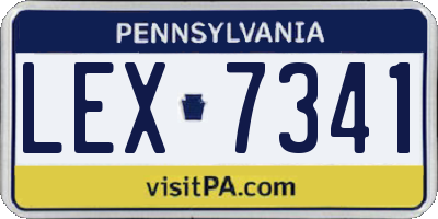 PA license plate LEX7341