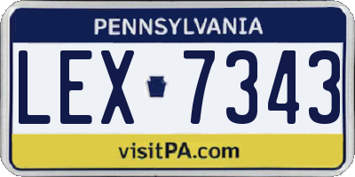 PA license plate LEX7343