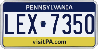 PA license plate LEX7350