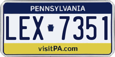 PA license plate LEX7351