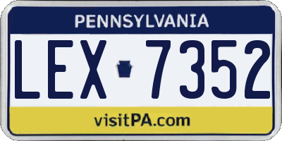 PA license plate LEX7352