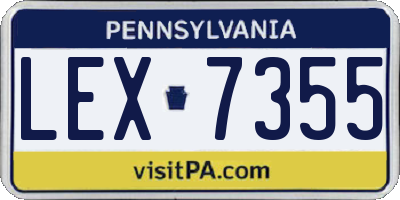 PA license plate LEX7355