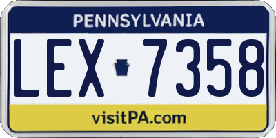 PA license plate LEX7358