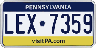 PA license plate LEX7359