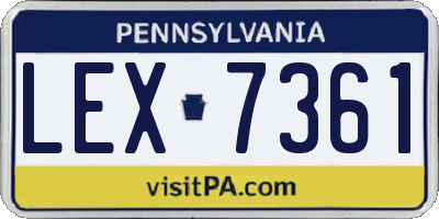 PA license plate LEX7361
