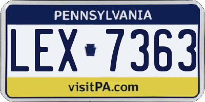 PA license plate LEX7363
