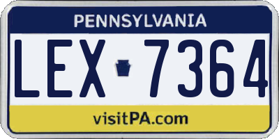 PA license plate LEX7364