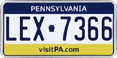 PA license plate LEX7366