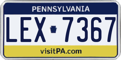 PA license plate LEX7367