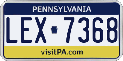 PA license plate LEX7368