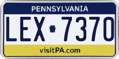 PA license plate LEX7370