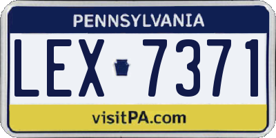 PA license plate LEX7371
