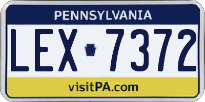 PA license plate LEX7372
