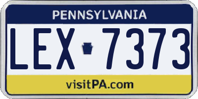 PA license plate LEX7373