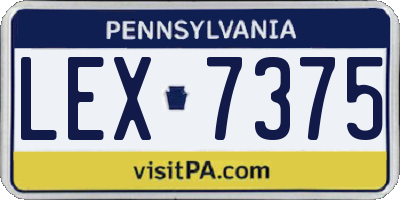 PA license plate LEX7375