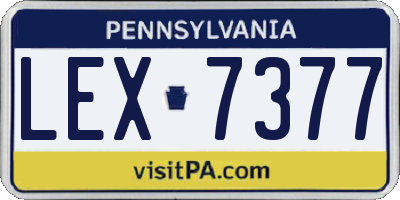 PA license plate LEX7377